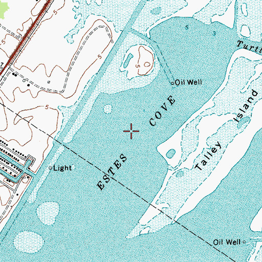 Topographic Map of Estes Cove, TX