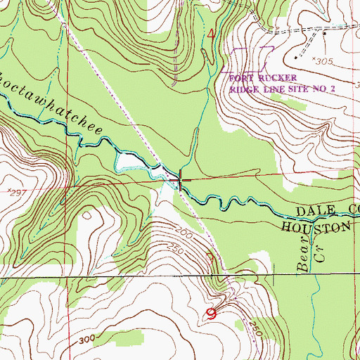 Topographic Map of Soapstone Branch, AL