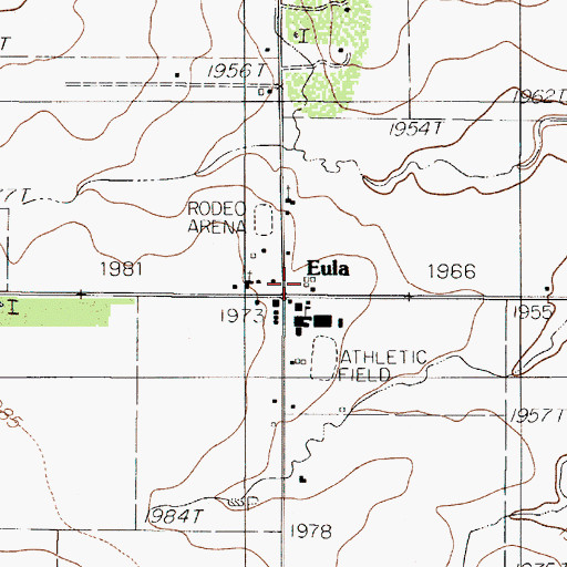 Topographic Map of Eula, TX