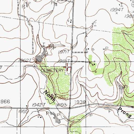Topographic Map of Eula Cemetery, TX