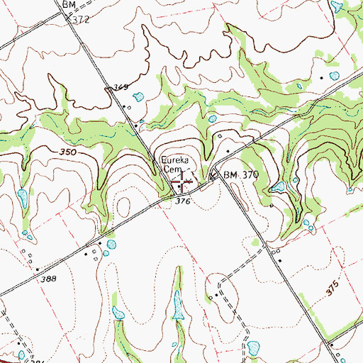 Topographic Map of Eureka Cemetery, TX