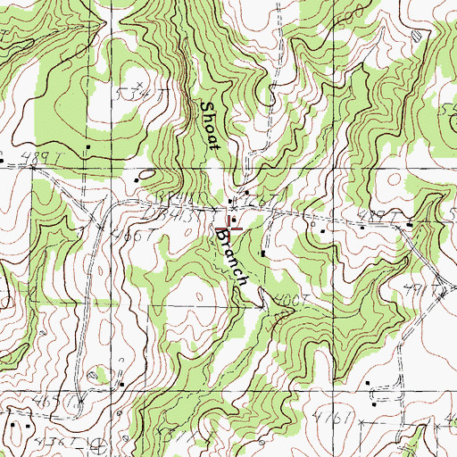 Topographic Map of Eureka School, TX