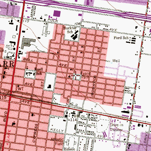 Topographic Map of Evans Park, TX