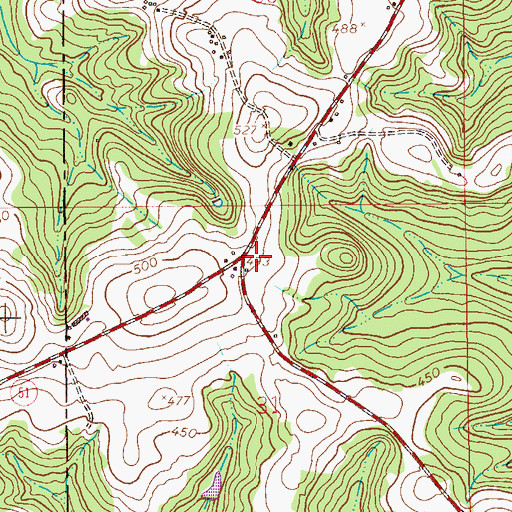 Topographic Map of Springfield Church, AL