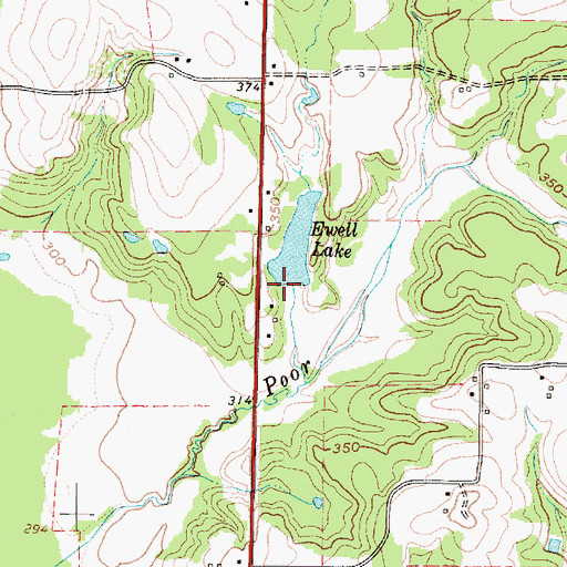 Topographic Map of Ewell Lake, TX