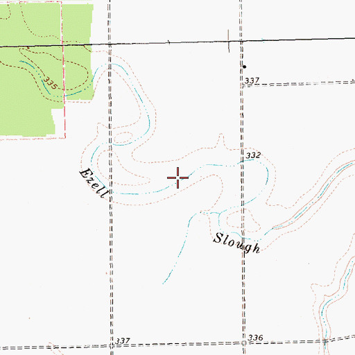 Topographic Map of Ezell Slough, TX