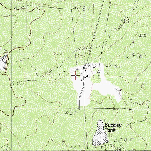 Topographic Map of F B Ashe, TX