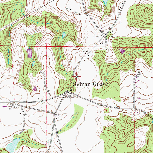 Topographic Map of Sylvan Grove School (historical), AL