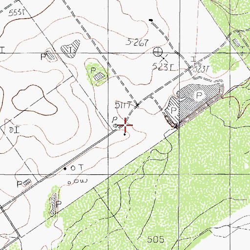 Topographic Map of F Gillick, TX