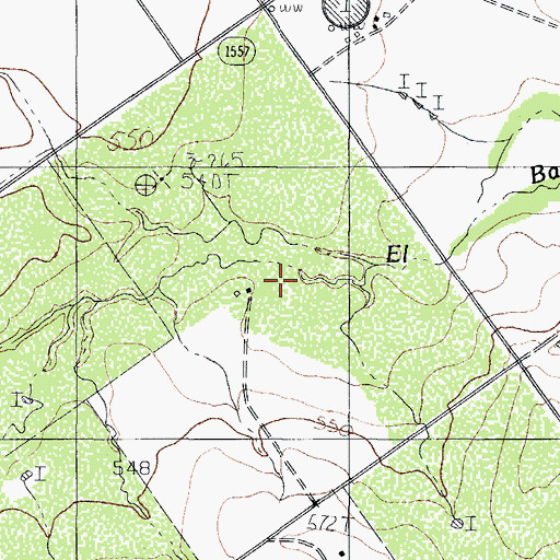 Topographic Map of F Votaw, TX