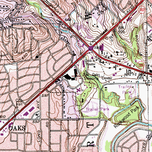 Topographic Map of Fair Oaks Shopping Center, TX