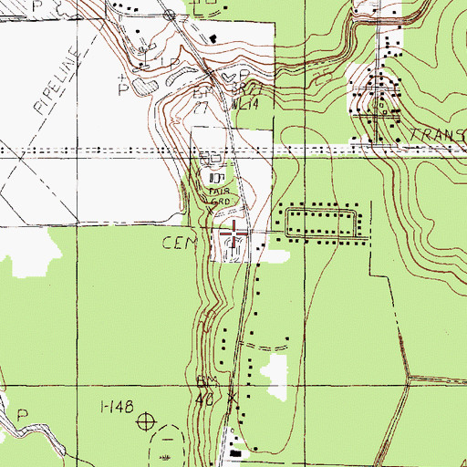 Topographic Map of Fairlawn Cemetery, TX