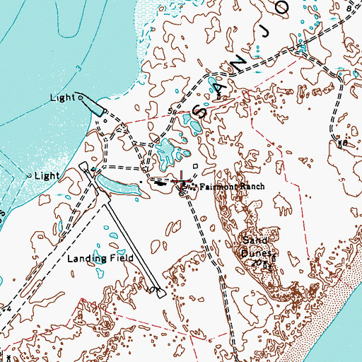 Topographic Map of Fairmont Ranch, TX