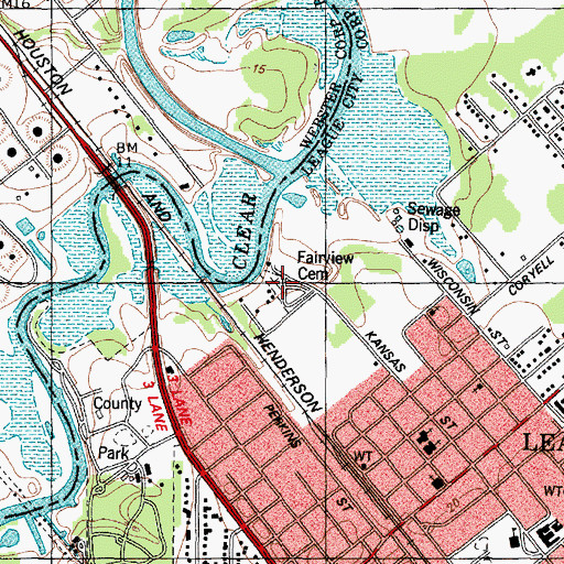 Topographic Map of Fairview Cemetery, TX