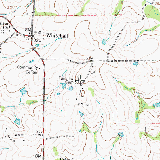 Topographic Map of Fairview Cemetery, TX
