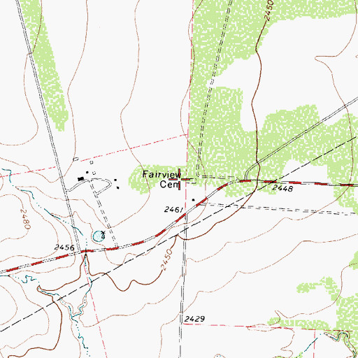 Topographic Map of Fairview Cemetery, TX
