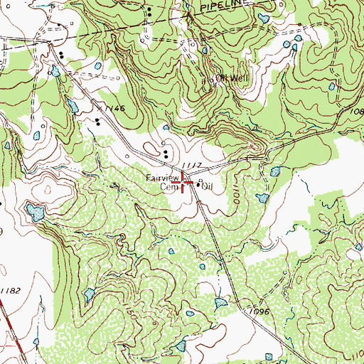 Topographic Map of Fairview Cemetery, TX