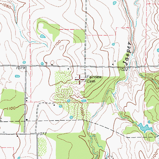 Topographic Map of Fairview Cemetery, TX