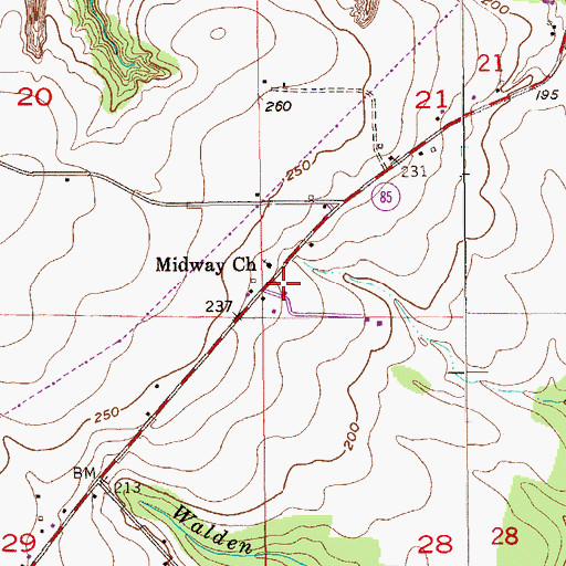 Topographic Map of Thompson School (historical), AL