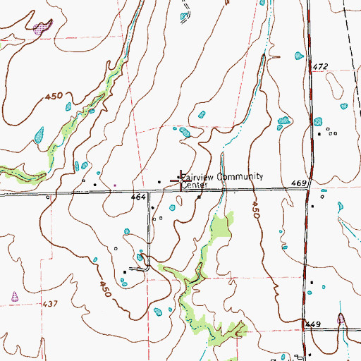 Topographic Map of Fairview Community Center, TX