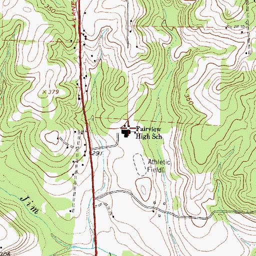 Topographic Map of Fairview High School, TX