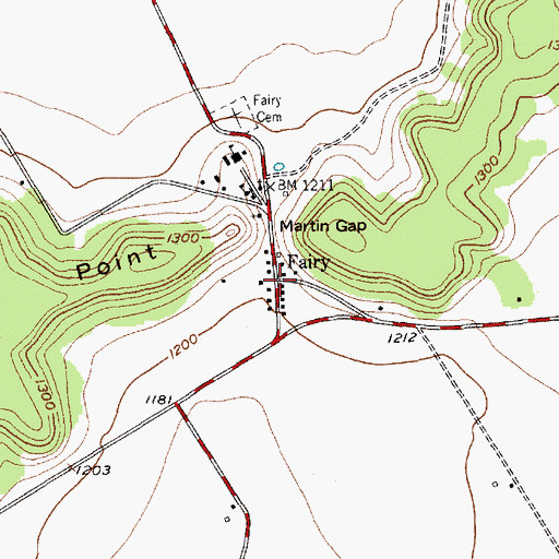 Topographic Map of Fairy, TX