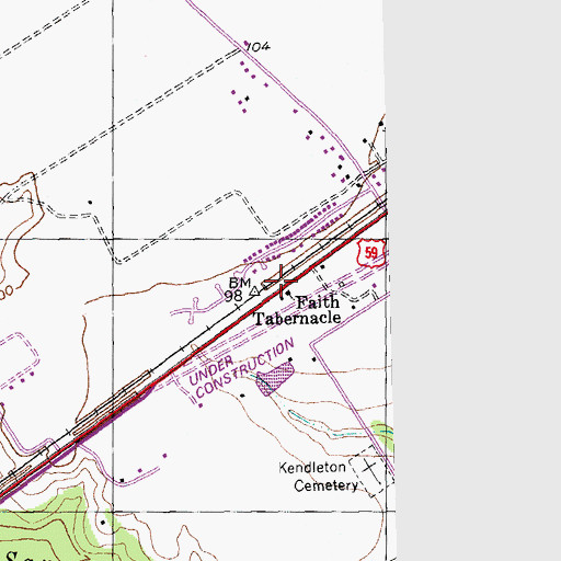 Topographic Map of Faith Tabernacle, TX