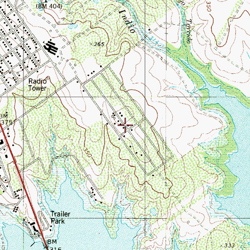 Topographic Map of Falcon Shores, TX
