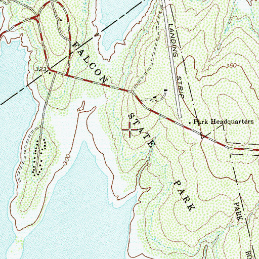 Topographic Map of Falcon State Park, TX