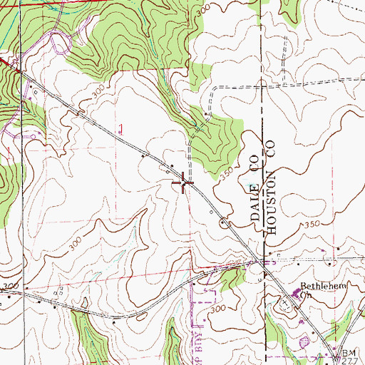 Topographic Map of Wesley Chapel, AL