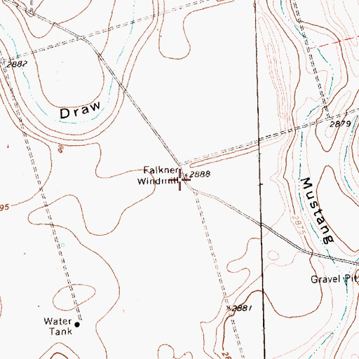 Topographic Map of Falkner Windmill, TX
