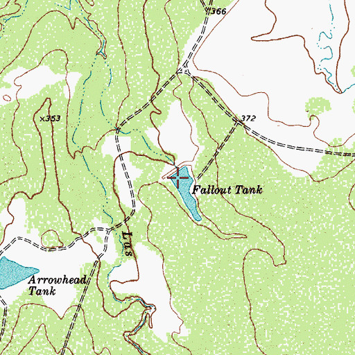Topographic Map of Fallout Tank, TX