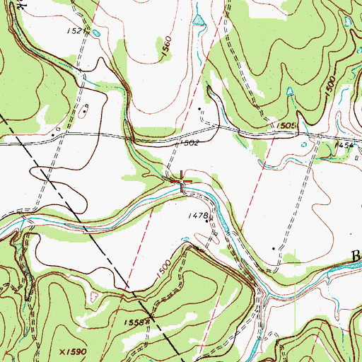 Topographic Map of Falls Creek, TX