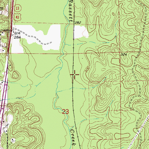 Topographic Map of Almeda (historical), AL