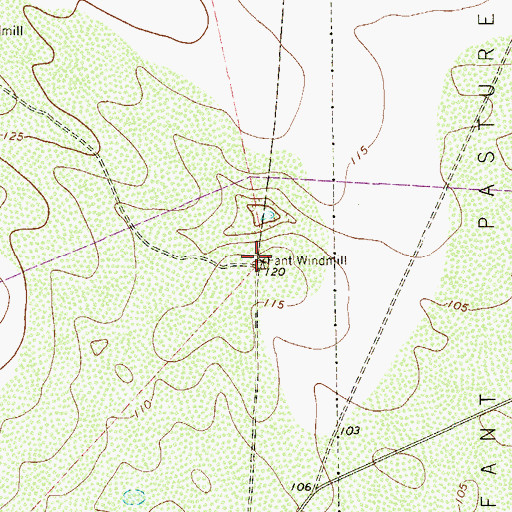 Topographic Map of Fant Windmill, TX