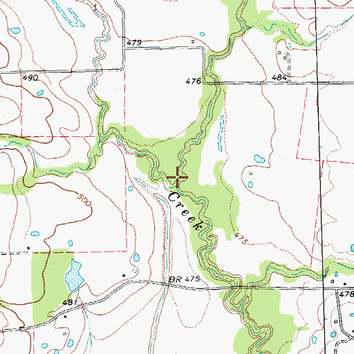 Topographic Map of Farber Creek, TX