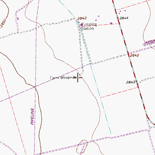 Topographic Map of Farm Windmill, TX