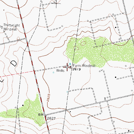 Topographic Map of Farm Windmill, TX