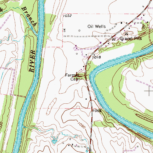 Topographic Map of Farmer Cemetery, TX