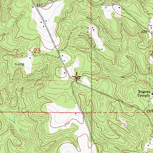 Topographic Map of Alma School, AL