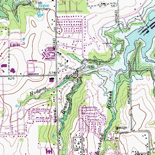 Topographic Map of Farris Branch, TX