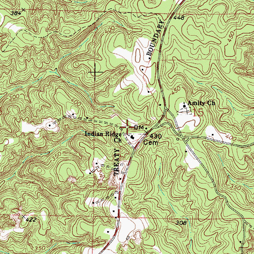 Topographic Map of Amity School (historical), AL