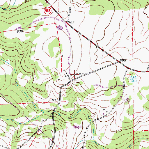 Topographic Map of Farris Ranch, TX