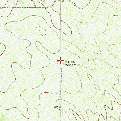 Topographic Map of Farris Windmill, TX