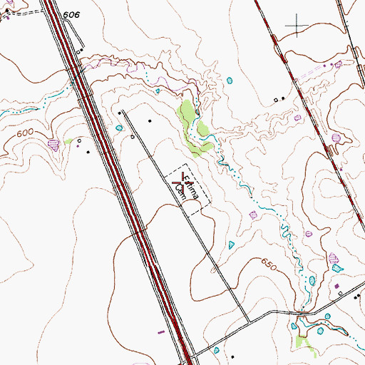 Topographic Map of Fatina Cemetery, TX