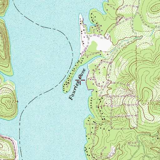 Topographic Map of Fauries Cove, TX
