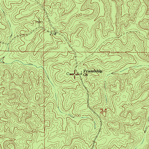 Topographic Map of Anderson Cemetery, AL