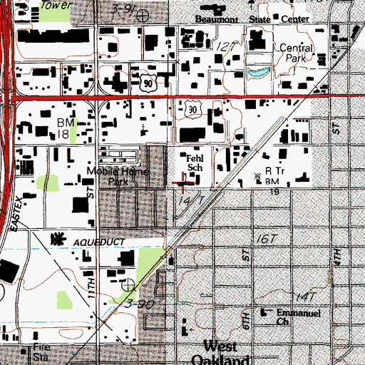 Topographic Map of Fehl School, TX