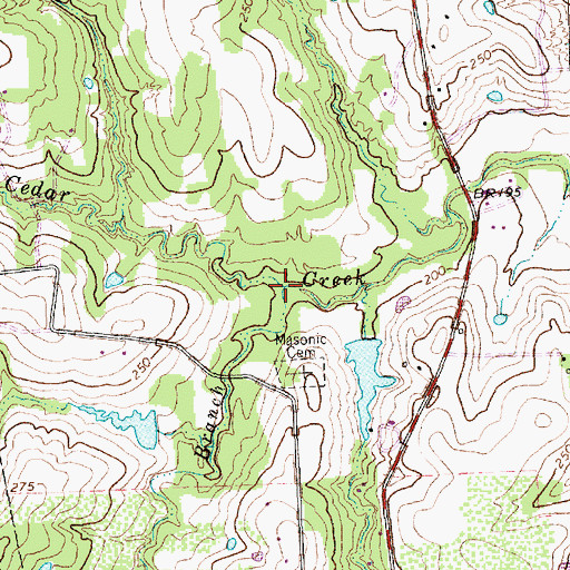 Topographic Map of Felchak Branch, TX