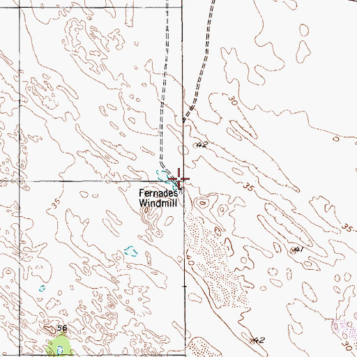 Topographic Map of Fernades Windmill, TX